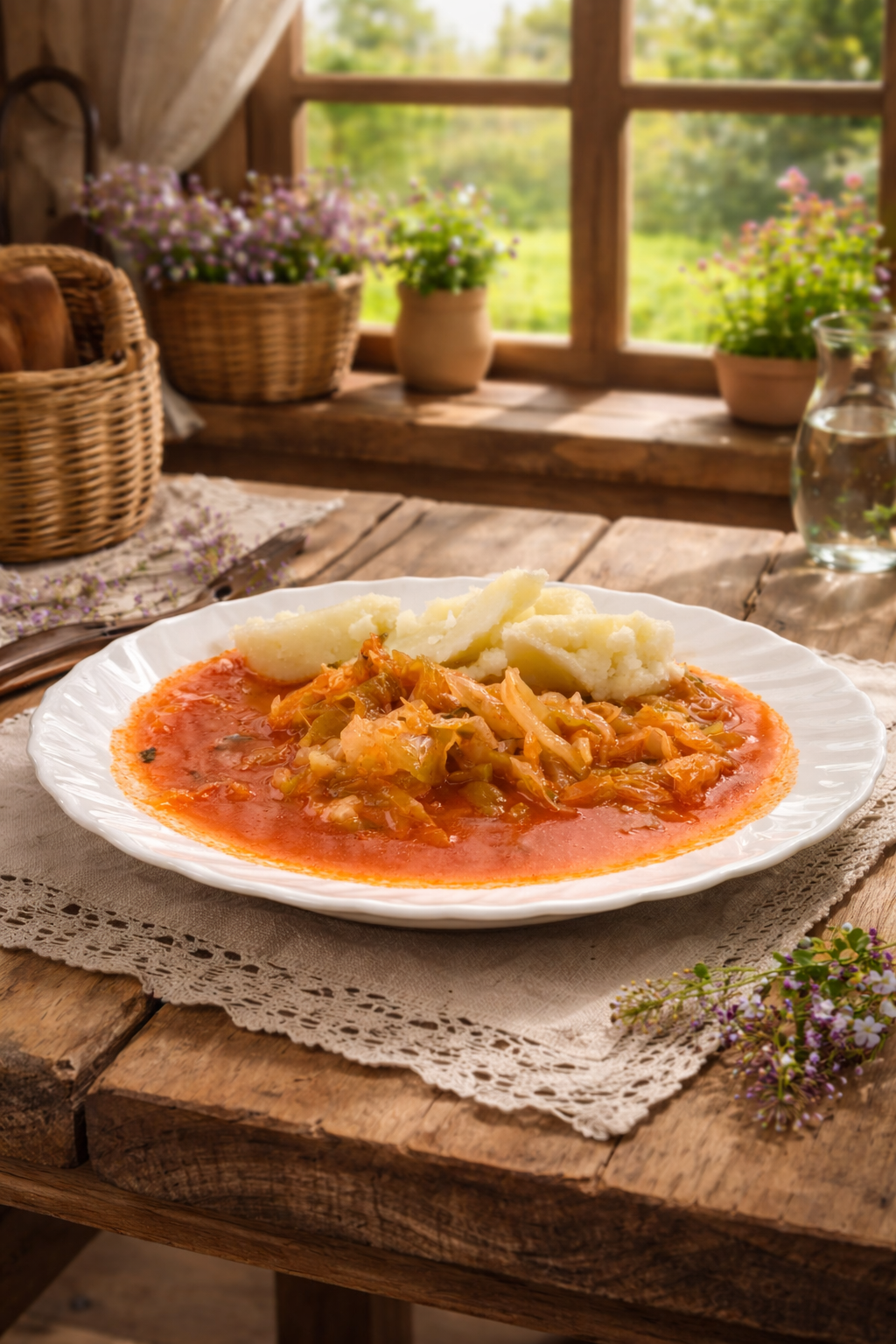 Friško zelje s paradajzom i pire krumpirom